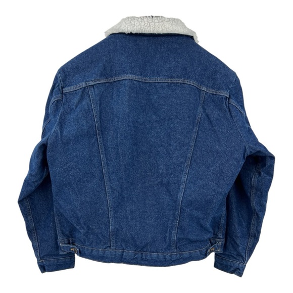 Wrangler Sherpa Lined Jean Jacket Blue Denim Chore Barn Coat SZ L New - Picture 11 of 15